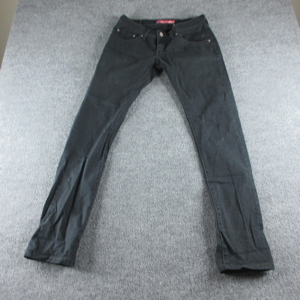 Levis 504 Slouch Skinny Jeans Womens 7 Black Dark Wash Stretch Denim Casual